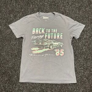 Back to the Future Racing Team 85 DeLorean Graphic Tee Gray Mens Medium